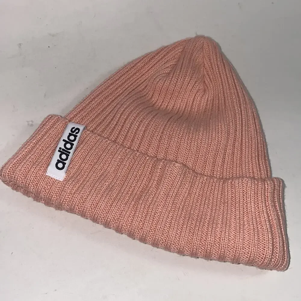 adidas pink beanie